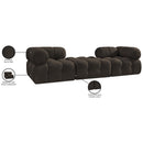  Manufacturer Color_Brown -- Ames 102" Brown Boucle Fabric Upholstered 3 pc Modular Sofa IMAGE 10