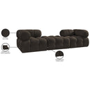 Meridian Ames 102" Brown Boucle Fabric Upholstered 3 pc Modular Sofa IMAGE 10