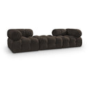  Meridian Ames 102" Brown Boucle Fabric Upholstered 3 pc Modular Sofa IMAGE 1