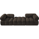  Meridian Ames 102" Brown Boucle Fabric Upholstered 3 pc Modular Sofa IMAGE 3