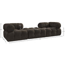  Manufacturer Color_Brown -- Ames 102" Brown Boucle Fabric Upholstered 3 pc Modular Sofa IMAGE 9