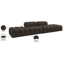  Meridian Ames 136" Brown Boucle Fabric Upholstered 4 pc Modular Sofa IMAGE 10