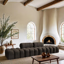  Manufacturer Color_Brown -- Ames 136" Brown Boucle Fabric Upholstered 4 pc Modular Sofa IMAGE 2