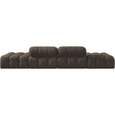  Manufacturer Color_Brown -- Ames 136" Brown Boucle Fabric Upholstered 4 pc Modular Sofa IMAGE 4