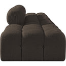  Meridian Ames 136" Brown Boucle Fabric Upholstered 4 pc Modular Sofa IMAGE 5