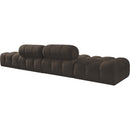  Meridian Ames 136" Brown Boucle Fabric Upholstered 4 pc Modular Sofa IMAGE 6