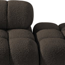  Meridian Ames 136" Brown Boucle Fabric Upholstered 4 pc Modular Sofa IMAGE 7