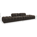  Meridian Ames 136" Brown Boucle Fabric Upholstered 4 pc Modular Sofa IMAGE 9