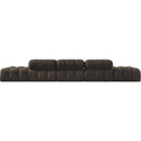  Meridian Ames 170" Brown Boucle Fabric Upholstered 5 pc Modular Sofa IMAGE 4