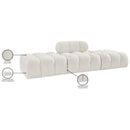  Manufacturer Color_Cream -- Ames 102" Cream Boucle Fabric Upholstered 3 pc Modular Sofa IMAGE 10