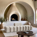  Manufacturer Color_Cream -- Ames 102" Cream Boucle Fabric Upholstered 3 pc Modular Sofa IMAGE 2