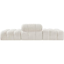  Meridian Ames 102" Cream Boucle Fabric Upholstered 3 pc Modular Sofa IMAGE 4