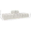  Meridian Ames 102" Cream Boucle Fabric Upholstered 3 pc Modular Sofa IMAGE 9