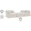  Manufacturer Color_Cream -- Ames 102" Cream Boucle Fabric Upholstered 3 pc Modular Sofa IMAGE 10