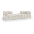  Manufacturer Color_Cream -- Ames 102" Cream Boucle Fabric Upholstered 3 pc Modular Sofa IMAGE 1