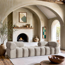  Manufacturer Color_Cream -- Ames 102" Cream Boucle Fabric Upholstered 3 pc Modular Sofa IMAGE 2