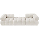  Manufacturer Color_Cream -- Ames 102" Cream Boucle Fabric Upholstered 3 pc Modular Sofa IMAGE 3