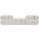  Meridian Ames 102" Cream Boucle Fabric Upholstered 3 pc Modular Sofa IMAGE 4