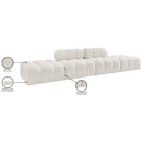  Manufacturer Color_Cream -- Ames 136" Cream Boucle Fabric Upholstered 4 pc Modular Sofa IMAGE 10