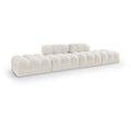  Manufacturer Color_Cream -- Ames 136" Cream Boucle Fabric Upholstered 4 pc Modular Sofa IMAGE 1