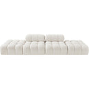  Meridian Ames 136" Cream Boucle Fabric Upholstered 4 pc Modular Sofa IMAGE 3
