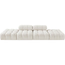  Manufacturer Color_Cream -- Ames 136" Cream Boucle Fabric Upholstered 4 pc Modular Sofa IMAGE 3