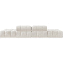  Manufacturer Color_Cream -- Ames 136" Cream Boucle Fabric Upholstered 4 pc Modular Sofa IMAGE 4