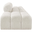  Manufacturer Color_Cream -- Ames 136" Cream Boucle Fabric Upholstered 4 pc Modular Sofa IMAGE 5