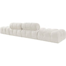  Manufacturer Color_Cream -- Ames 136" Cream Boucle Fabric Upholstered 4 pc Modular Sofa IMAGE 6
