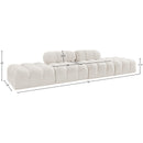  Manufacturer Color_Cream -- Ames 136" Cream Boucle Fabric Upholstered 4 pc Modular Sofa IMAGE 9