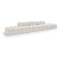  Manufacturer Color_Cream -- Ames 170" Cream Boucle Fabric Upholstered 5 pc Modular Sofa IMAGE 1