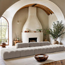  Manufacturer Color_Cream -- Ames 170" Cream Boucle Fabric Upholstered 5 pc Modular Sofa IMAGE 2