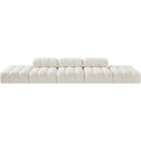 Manufacturer Color_Cream -- Ames 170" Cream Boucle Fabric Upholstered 5 pc Modular Sofa IMAGE 3