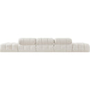  Meridian Ames 170" Cream Boucle Fabric Upholstered 5 pc Modular Sofa IMAGE 4