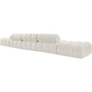  Manufacturer Color_Cream -- Ames 170" Cream Boucle Fabric Upholstered 5 pc Modular Sofa IMAGE 6