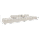  Manufacturer Color_Cream -- Ames 170" Cream Boucle Fabric Upholstered 5 pc Modular Sofa IMAGE 9