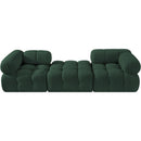  Manufacturer Color_Green -- Ames 102" Green Boucle Fabric Upholstered 3 pc Modular Sofa IMAGE 3