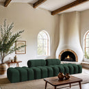  Meridian Ames 136" Green Boucle Fabric Upholstered 4 pc Modular Sofa IMAGE 2