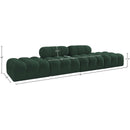  Meridian Ames 136" Green Boucle Fabric Upholstered 4 pc Modular Sofa IMAGE 9