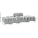  Meridian Ames 102" Grey Boucle Fabric Upholstered 3 pc Modular Sofa IMAGE 9