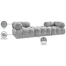  Manufacturer Color_Grey -- Ames 102" Grey Boucle Fabric Upholstered 3 pc Modular Sofa IMAGE 10