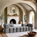  Manufacturer Color_Grey -- Ames 102" Grey Boucle Fabric Upholstered 3 pc Modular Sofa IMAGE 2