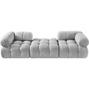  Manufacturer Color_Grey -- Ames 102" Grey Boucle Fabric Upholstered 3 pc Modular Sofa IMAGE 3
