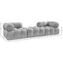  Manufacturer Color_Grey -- Ames 102" Grey Boucle Fabric Upholstered 3 pc Modular Sofa IMAGE 9