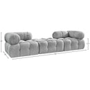  Meridian Ames 102" Grey Boucle Fabric Upholstered 3 pc Modular Sofa IMAGE 9