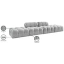  Manufacturer Color_Grey -- Ames 136" Grey Boucle Fabric Upholstered 4 pc Modular Sofa IMAGE 10