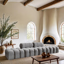  Manufacturer Color_Grey -- Ames 136" Grey Boucle Fabric Upholstered 4 pc Modular Sofa IMAGE 2
