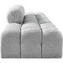 Manufacturer Color_Grey -- Ames 136" Grey Boucle Fabric Upholstered 4 pc Modular Sofa IMAGE 5