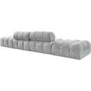  Manufacturer Color_Grey -- Ames 136" Grey Boucle Fabric Upholstered 4 pc Modular Sofa IMAGE 6