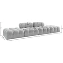  Manufacturer Color_Grey -- Ames 136" Grey Boucle Fabric Upholstered 4 pc Modular Sofa IMAGE 9